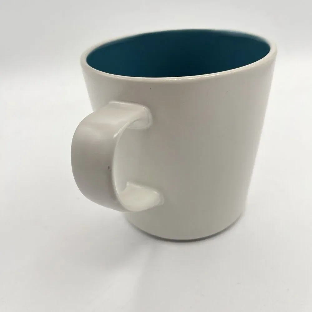 Crate & Barrel Max Pool Blue White Mug